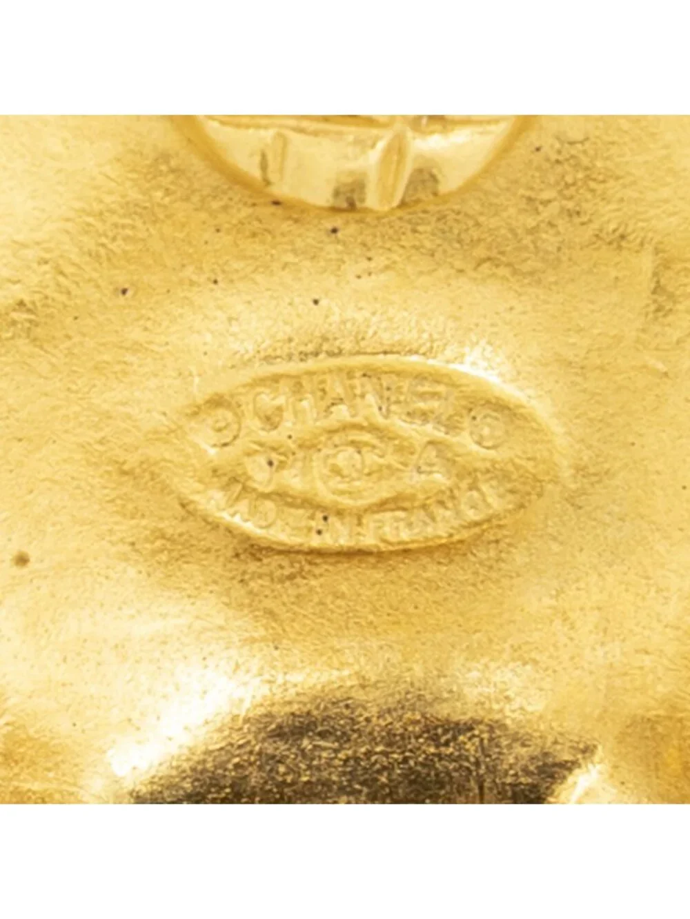 Chanel CC Logo Round Clip Type Earrings Gold Plated